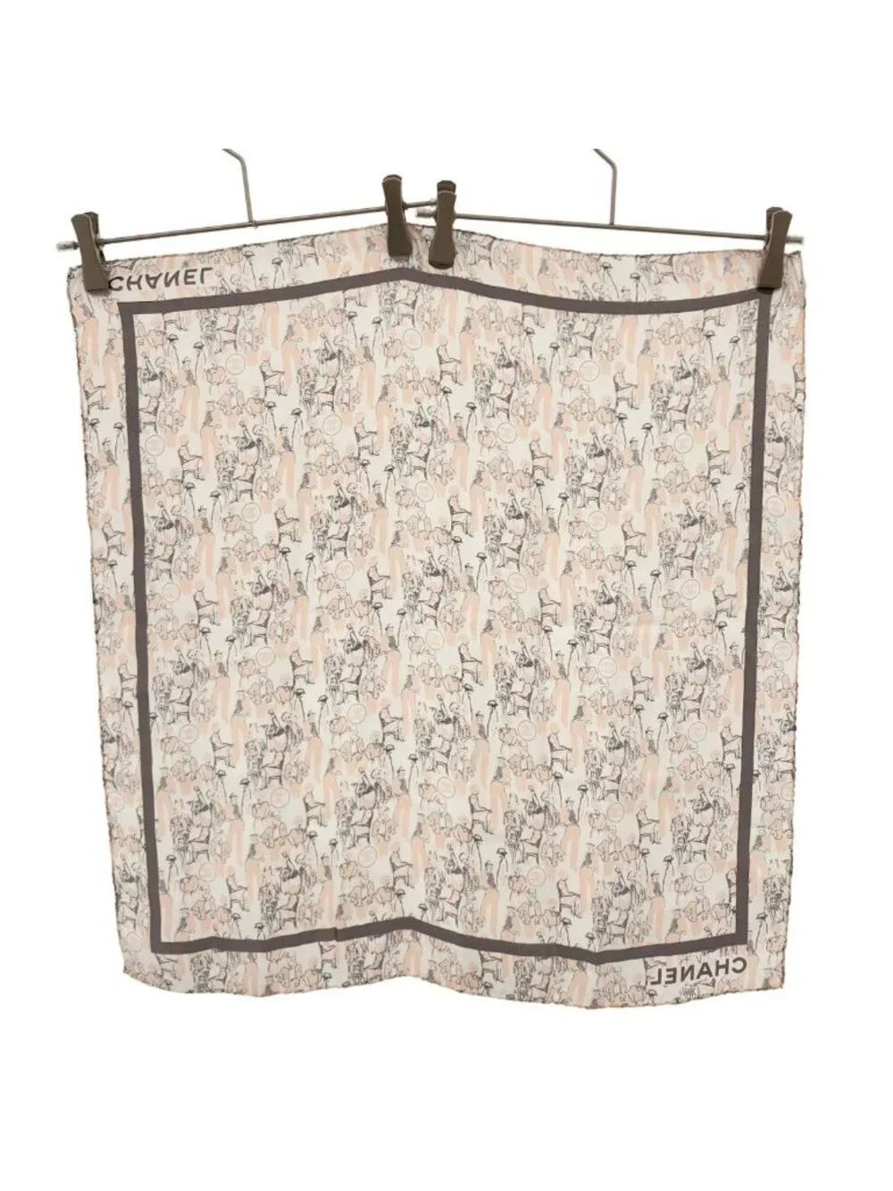 Chanel Graphic Print Scarf Pink